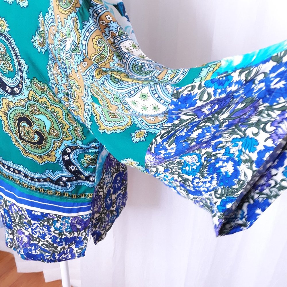 Tiny Ellery Blue Patchwork Blouse Flaw - image 5